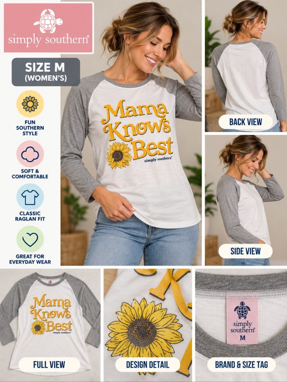 Simply southern Women's medium mama knows best top #36